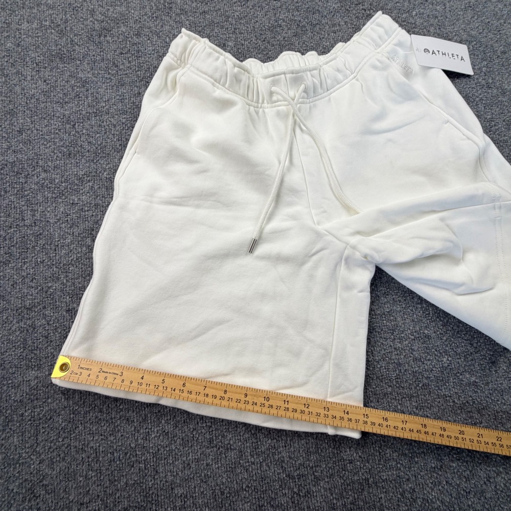 Athleta Coaster Luxe Recovery Shorts White Athletic Lounge Size M NEW - Picture 4 of 11